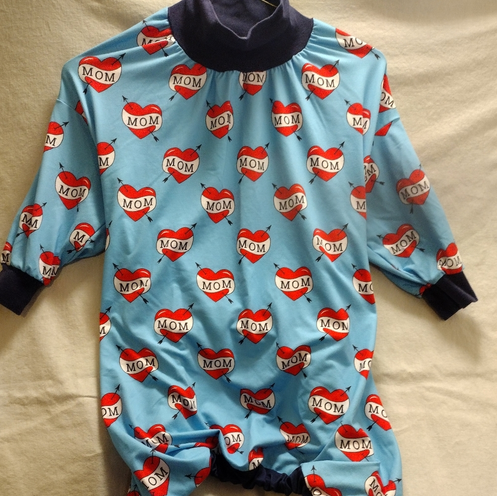 PITTIE CLOTHING COMPANY Dog Onesie XXL Heart ❤️ "MOM" Blue 🔵